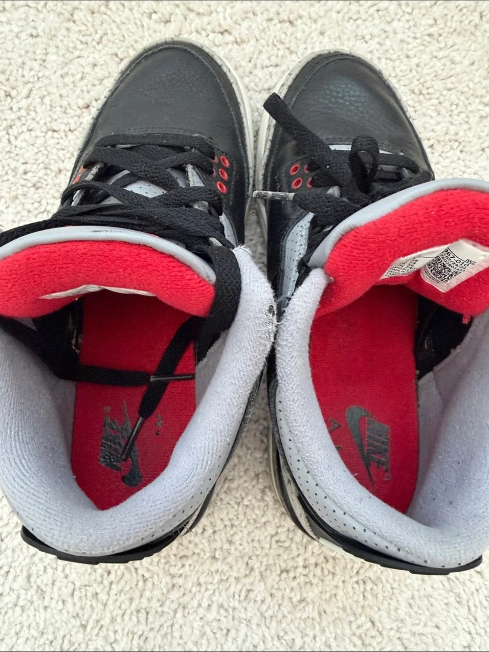 Jordan Kids Retro 3 black cement